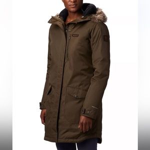 COLUMBIA Women's Suttle Mountain Long Insulated Jacket Size:M Color: Olive Green